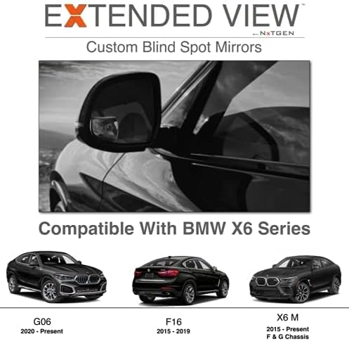 Blind Spot Mirrors- Compatible with BMW X6 Extended View X6 Series - 2 Piece Set (Left & Right)