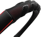 Flying Banner car Steering Wheel Cover Faux Leather Massage Universal fit 3D Honeycomb Hole Anti-Slip Sporty 15 Inches (Red B