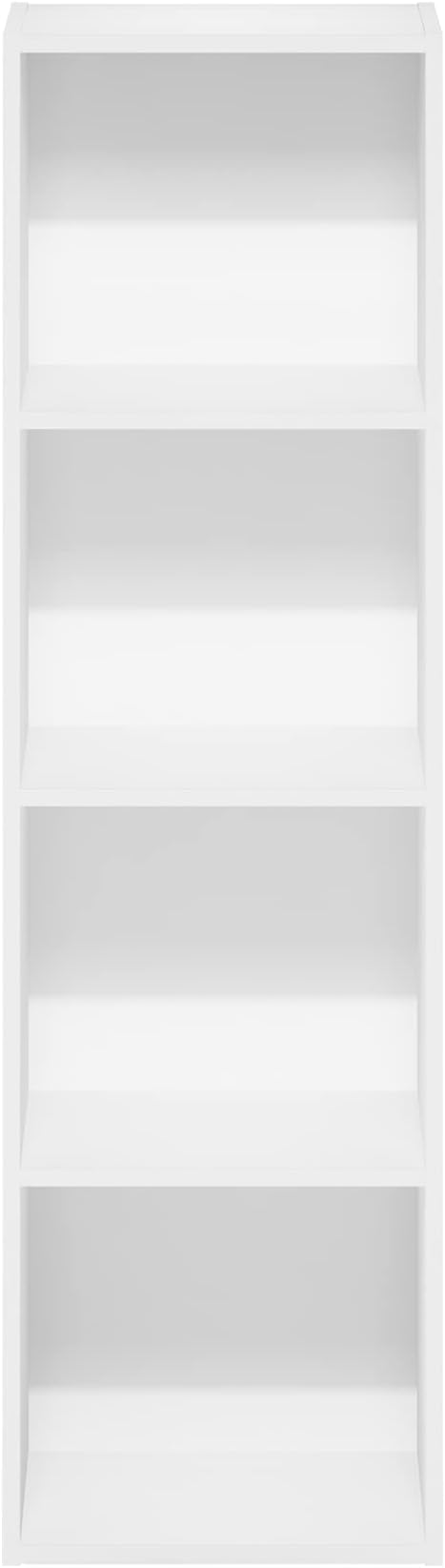 Furinno PASIR Book Shelf, 4-Tier Modern Bookshelf, Open Shelves Bookcase 9 x 12 x 42, Easy Assembly, for Living Room, Bedroom