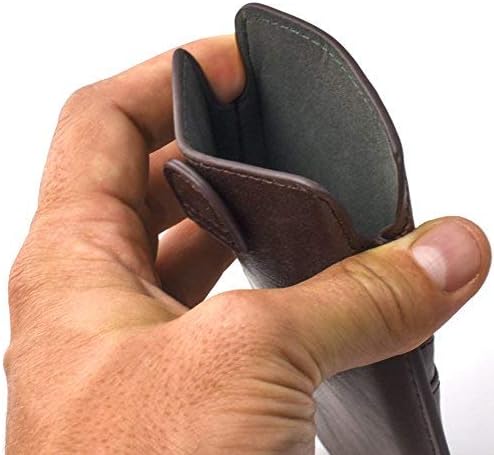 Dockem Provincial Wallet Sleeve for iPhone 11 Pro, XS, X (5.8 inch) – Vintage Vegan Leather Pouch Cover with 2 Card Holder Slots [Brown]