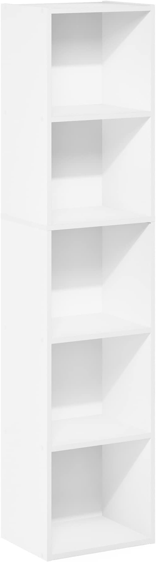 Furinno PASIR Book Shelf, 5-Tier Modern Bookshelf, Open Shelves Bookcase 9 x 12 x 52, Easy Assembly, for Living Room, Bedroom