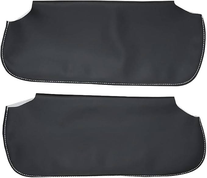 Car Sun Visor Cover Pair Fit for Chevy Camaro 1993-2002, for Pontiac Firebird 1993-2002, Microfiber Leather, Black-Gray Stitch