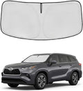 Windshield Sun Shade for Toyota Highlander 2020-2025 2026 Front Window Shade Custom Fit Highlander L LE XLE Limited Platinum Sun Visor Foldable Shade Blocks UV Rays Summer Must Have Accessories