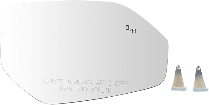 TRQ Passenger Side Mirror Glass Heated Blind Spot Convex For Factory Equipped & Aftermarket Mirrors Compatible with 2018 Volk