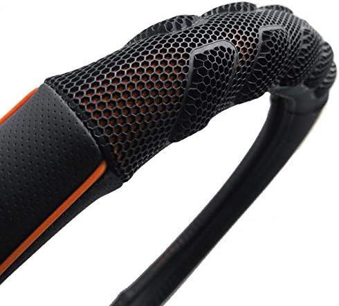 Flying Banner car Steering Wheel Cover Faux Leather Massage Universal fit 3D Honeycomb Hole Anti-Slip Sporty 15 Inches (Orang