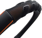 Flying Banner car Steering Wheel Cover Faux Leather Massage Universal fit 3D Honeycomb Hole Anti-Slip Sporty 15 Inches (Orang