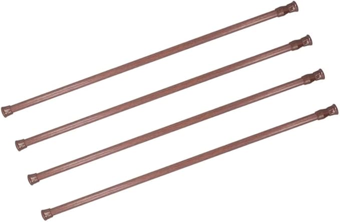 4 Pack Adjustable Spring Steel Cupboard Bars - 28-48 Inches Extendable Width Curtain Rods & Closet Rods