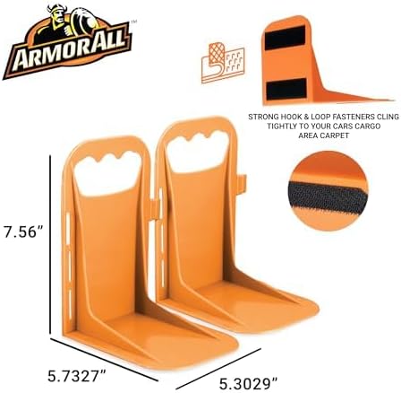 Armor All Trunk Cargo Blocks, Cargo Dividers, Trunk Dividers, Hook & Loop Trunk Organizer Blocks to Hold Cargo in Place,