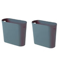 Bathroom Small Trash Can, 3 Gallon Slim Plastic, Set of 2, Blue