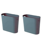 Bathroom Small Trash Can, 3 Gallon Slim Plastic, Set of 2, Blue