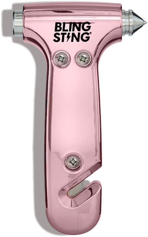 BLINGSTING Safety Hammer - Emergency Automotive Escape Tool with Window Breaker, Seat Belt Cutter & Adjustable Car Visor Stra