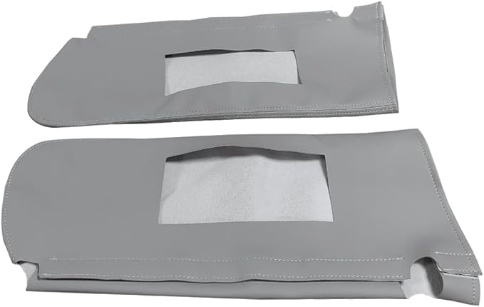 Car Sun Visor Cover Pair Fit for Chevy Tahoe Suburban Yukon 1995-1999, Microfiber Leather, Gray