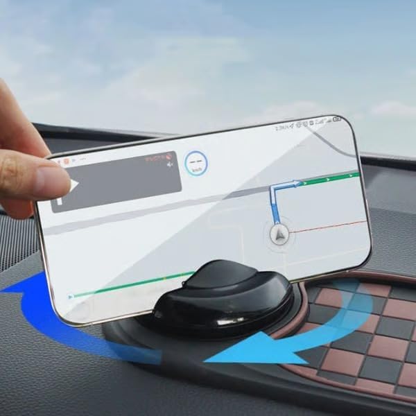 Sakerplus Multifunctional Car Anti-Slip Mat, Rotatable Anti Skid Car Dashboard Pad,Auto Phone Holder-Universal Non-Slip Car M