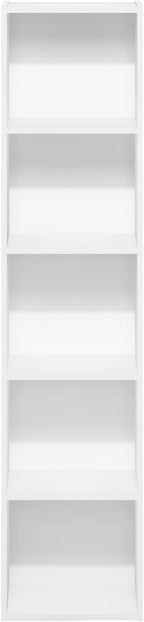Furinno PASIR Book Shelf, 5-Tier Modern Bookshelf, Open Shelves Bookcase 9 x 12 x 52, Easy Assembly, for Living Room, Bedroom
