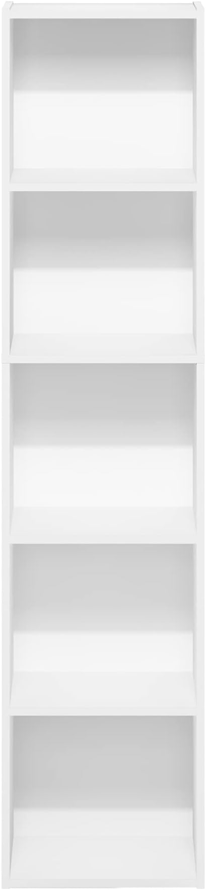 Furinno PASIR Book Shelf, 5-Tier Modern Bookshelf, Open Shelves Bookcase, 9 x 12 x 52, for Living Room, Bedroom, Home Office,