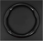 1 Pack Car Breathable Steering Wheel Cover, Wear -Resistant Steering Wheel Sleeve, Carbon Fiber Non-Slip Steering Wheel Protector, Four Seasons Universal Steering Wheel Set (Black #Circular)