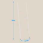 ABQ 4-Tier White Metal Blanket Ladder, Wall Leaning Towel Rack, Decorative Space Saving Shelf for Living Room, Bedroom, Bathr