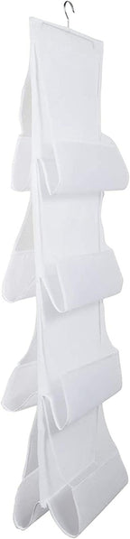 Okuna Outpost 8-Pocket Fabric Mesh Hanging Purse Organizer - 2-Pack, White, 48 x 13.8 in - Hanging Closet Organizer & Purse R