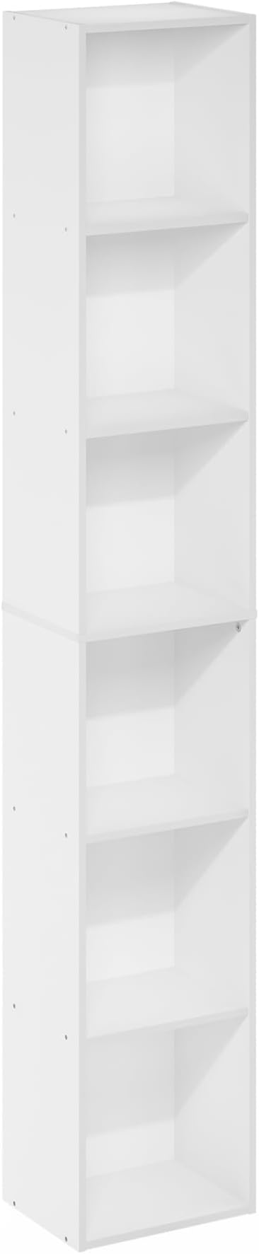 Furinno PASIR Book Shelf, 6-Tier Bookcase, Tall Standing Bookshelf, Open Storage Shelf, 9.4 x 12 x 71 Inches, for Home Office