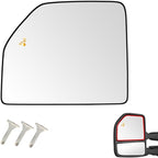Senzeal Driver Side Heated Mirror Glass with Blind Spot Detection BLIS for Ford F150 2015-2020 Ford F250 F350 F450 F550 2017-2022 Upper Tow Mirror (Left Side)