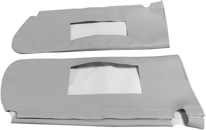 Sun Visor Replacement Cover Skin, Pair Gray Leather Sun Visor Covers Compatible with Chevy Tahoe Suburban/with GMC Yukon 1995-1999