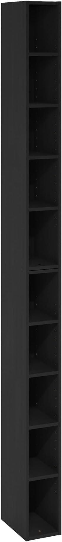 Furinno Fulda Book Shelf, 10-Tier Bookshelf, Space Saving Storage Shelf Bookcase, 9.2 x 5.9 x 78.7, for Living Room, Bedroom,