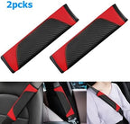 2 Pack Seat Belt Shoulder Pads for Accord CR-V HR-V 2023 2024 2025 2026, Carbon Fiber Texture Strap Cover Breathable Interior Protection Cushion Accessories Kit,Red