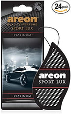 AREON Sport LUX Quality Perfume/Cologne Cardboard Car & Home Air Freshener, Platinum (Pack of 24)