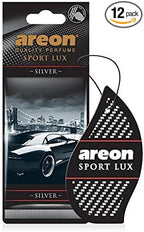 AREON SL02 Sport LUX Cardboard Air Freshener, Silver, 12 Pack