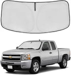 Windshield Sun Shade for Chevy Silverado 1500 2007-2013 Sunshade Front Window Shade Custom Fit Silverado 1500 Accessories Sun Visor Foldable Shade Blocks UV Rays Accessories
