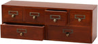 Apothecary Drawers Wooden Storage Box with 6 Drawers Vintage Countertop Wooden Drawers Apothecary Cabinet Library Card Catalo