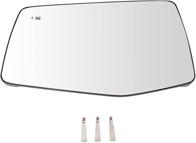 TRQ Driver Side Mirror Glass Heated Blind Spot Detection Compatible with 2019-2020 Chevrolet Silverado 1500 GMC Sierra 1500 G