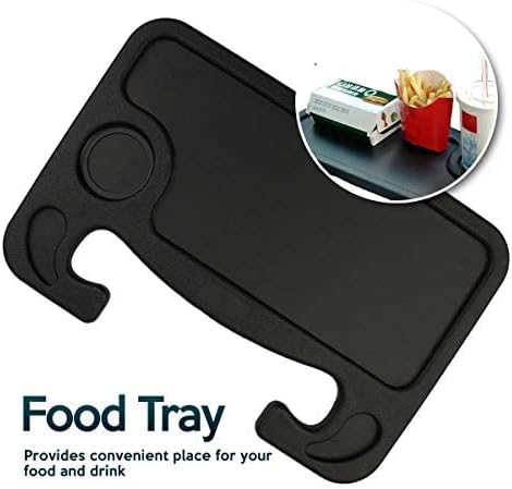 ZONETECH Multi-Functional Portable Car Laptop and Food Steering Wheel Tray 2-Pack - Black Table/Car Vehicle Seat Portable Mount Tray Laptop Notebook Table Eating Desk