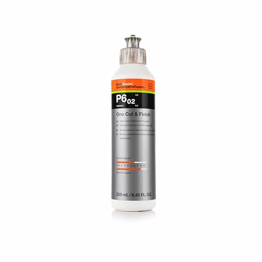 KOCHCHEMIE P6.02 One Cut & Finish - High-Gloss Polishing Compound with Sealant; Remove Scratches and Grindings from Grit Size P2000 and Above with Simultaneous Sealing Effect (250 ml)