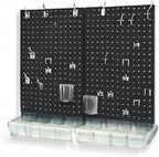 Azar Displays 900945-BLK The DIY Multi-purpose 70-piece Pegboard Wall Organizer Kit with Two Panels and Accessory Assortment,