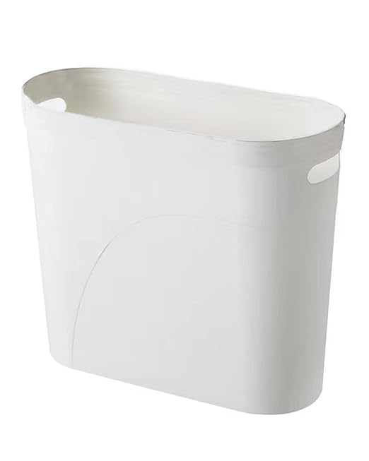 Bathroom Small Trash Can, 3 Gallon Slim Plastic, White