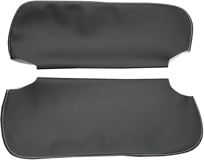 Car Sun Visor Cover Pair Fit for Chevy Camaro 1993-2002, for Pontiac Firebird 1993-2002, Microfiber Leather, Black-Gray Stitch