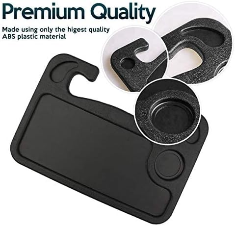 ZONETECH Multi-Functional Portable Car Laptop and Food Steering Wheel Tray 2-Pack - Black Table/Car Vehicle Seat Portable Mount Tray Laptop Notebook Table Eating Desk
