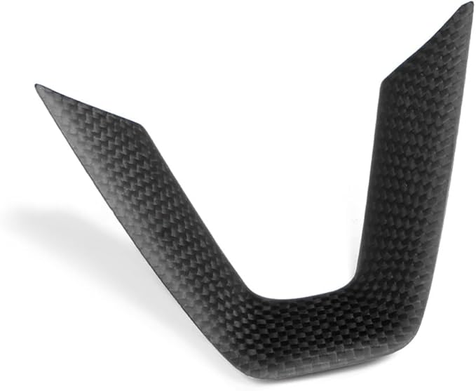 JSWAN Carbon Fiber Steering Wheel Panel Cover Fit for Tesla Refreshed Model 3 Highland Performance (2024+) Model Y Juniper (2025+) Steering Wheel Frame Trim Cover Accessories (Matte Plain Weave)