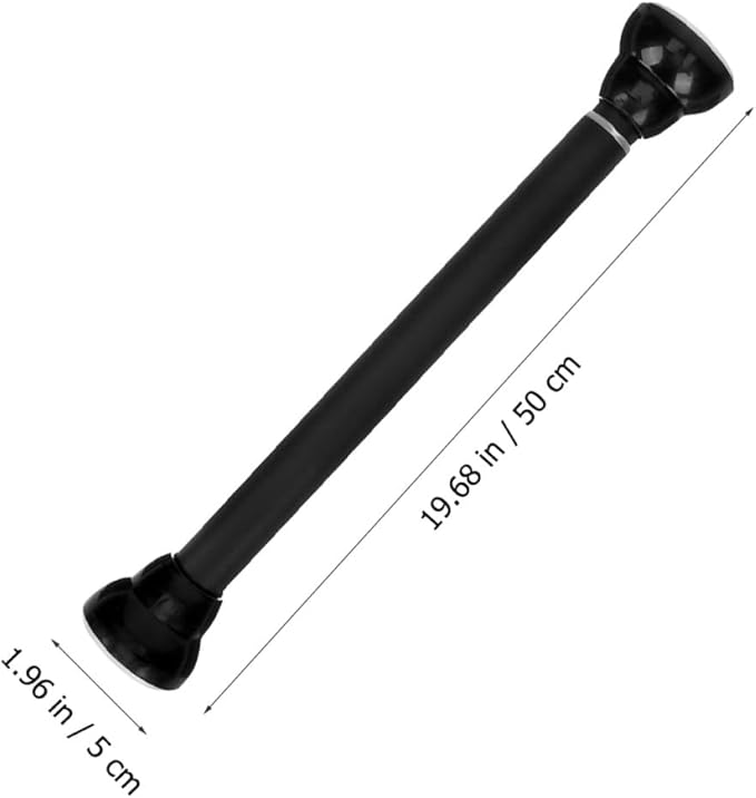 Adjustable Stainless Steel Curtain Rod No Drilling Retractable Clothes Pole for Indoor Use Rubber Ends for Smooth Surfaces Ba