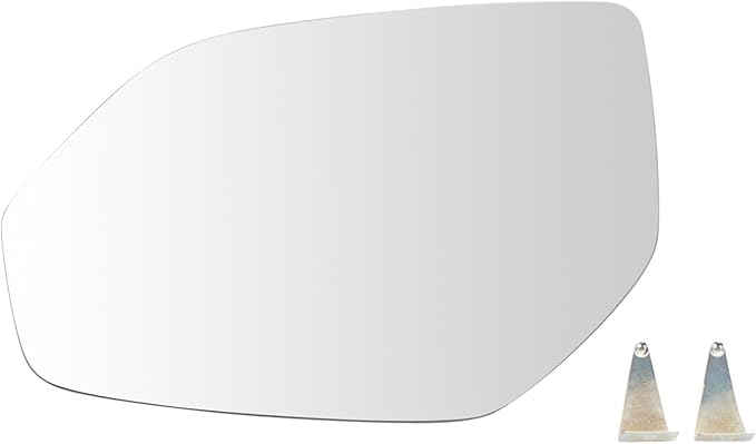 TRQ Driver Side Mirror Glass Non Heated Flat For Factory Equipped & Aftermarket Mirrors Compatible with 2018 Volkswagen Atlas