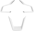 Auovo Steering Wheel Cover Trims for Subaru Crosstreck Outback Legacy Ascent Accessories 2018-2026 Steering Wheel Panel Frame Covers for Subaru Impreza 2017-2026 / Forester 2019-2025 2026 (White)
