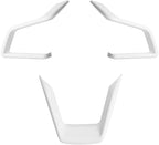 Auovo Steering Wheel Cover Trims for Subaru Crosstreck Outback Legacy Ascent Accessories 2018-2026 Steering Wheel Panel Frame Covers for Subaru Impreza 2017-2026 / Forester 2019-2025 2026 (White)
