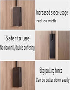 Adjustable Sliding Wardrobe Closet Rod - 51-121cm Pull Down Clothes Hanger Rail, Extendable Soft Return Hanging Rail for Spac