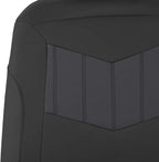 Motor Trend Super Sport Gray Faux Leather Seat Covers, Front Seats – Modern Two-Tone Design, Easy to Install Seat Protectors,