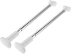 Amosfun Heavy Duty Closet Rod 2pcs Stainless Steel Extendable Clothes Rail 47-80cm Adjustable Tension Pole for Wardrobe and B