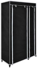 vidaXL Folding Wardrobe Black Fleece Fabric Cover and Steel Tube Frame
