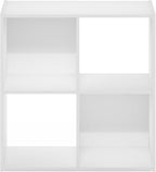 Furinno PELLI Book Shelf, 4 Cube Bookshelf with Open Back & Closed Back Cubes, 2 x 2 Storage Organizer Cabinet, 11.6 x 24.2 x