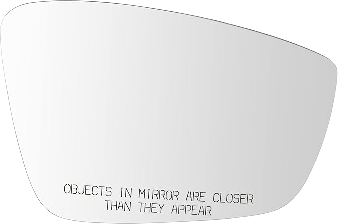TRQ Passenger Side Manual Mirror Glass Snap On Clear Compatible with 2011-2018 Volkswagen Jetta VW1325119