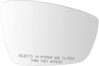 TRQ Passenger Side Manual Mirror Glass Snap On Clear Compatible with 2011-2018 Volkswagen Jetta VW1325119